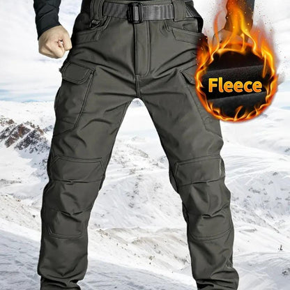 🔥Men’s Fleece-Lined Tactical Outdoor Pants – Windproof & Warm(Belt-Free, Multi-Pocket, Regular Fit)