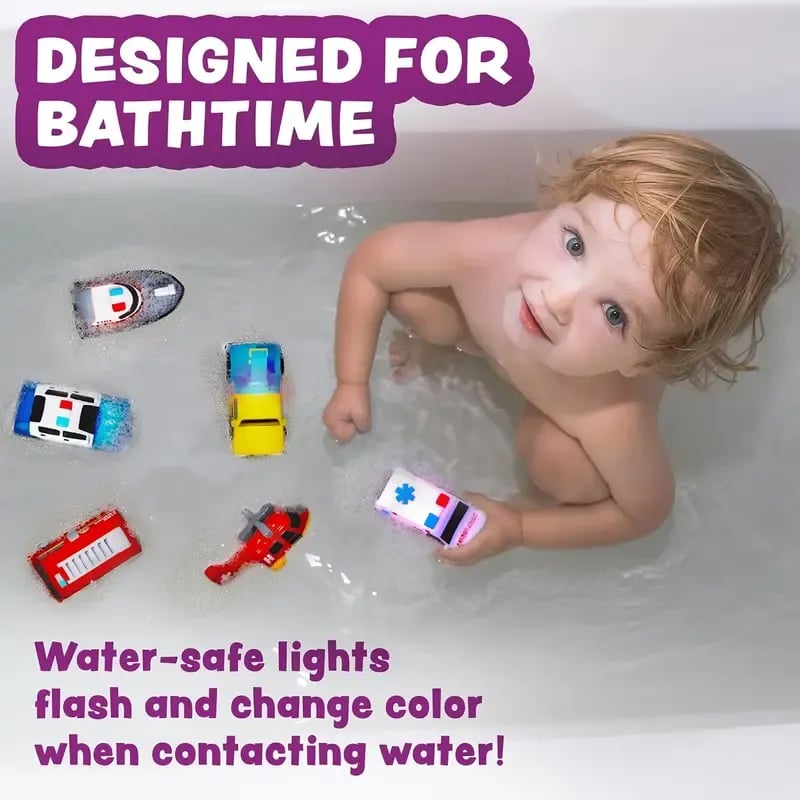 🔥Last Day 49% OFF 🚒 Emergency Cars Light-Up Bath Toys