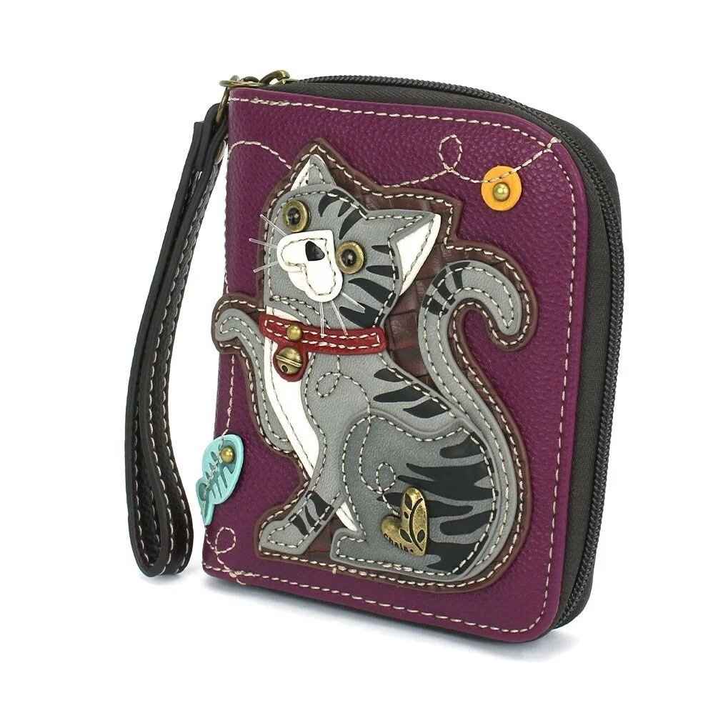 💕Hot sale 49% OFF💖🐾 Zip Around Wallet – Gray Tabby Cat 💜