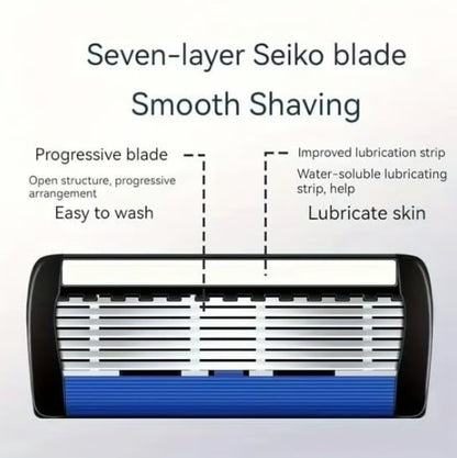 48-Piece Men's Razor Blade Replacement Set with Free Handle - Ultra Sharp Stainless Steel Blades for Smooth Shaving