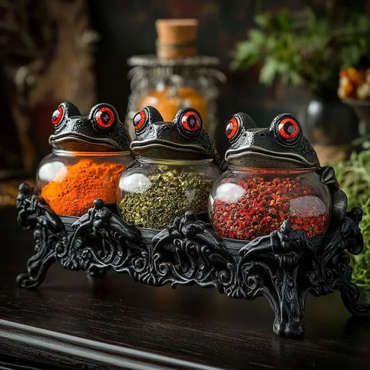 🐸🧙Handcrafted Witchy Frog Apothecary Spice Jars