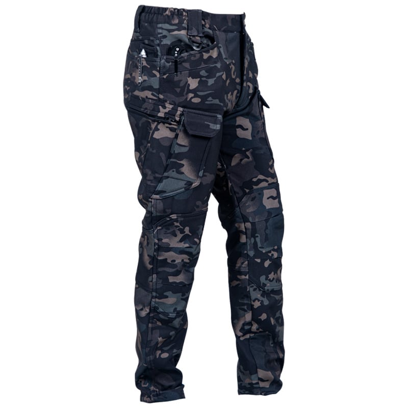 🔥Men’s Fleece-Lined Tactical Outdoor Pants – Windproof & Warm(Belt-Free, Multi-Pocket, Regular Fit)