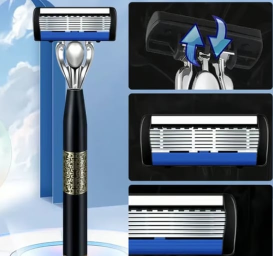 48-Piece Men's Razor Blade Replacement Set with Free Handle - Ultra Sharp Stainless Steel Blades for Smooth Shaving