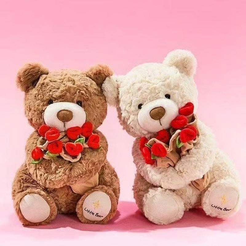 🌹Perfect Gift for Her🌹Cute Teddy Bear Plush Toy with Red Rose