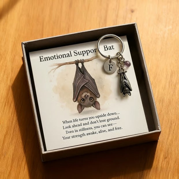 🔥LAST DAY 49% OFF - 🦇Emotional Support Bat Inspirational Keychain