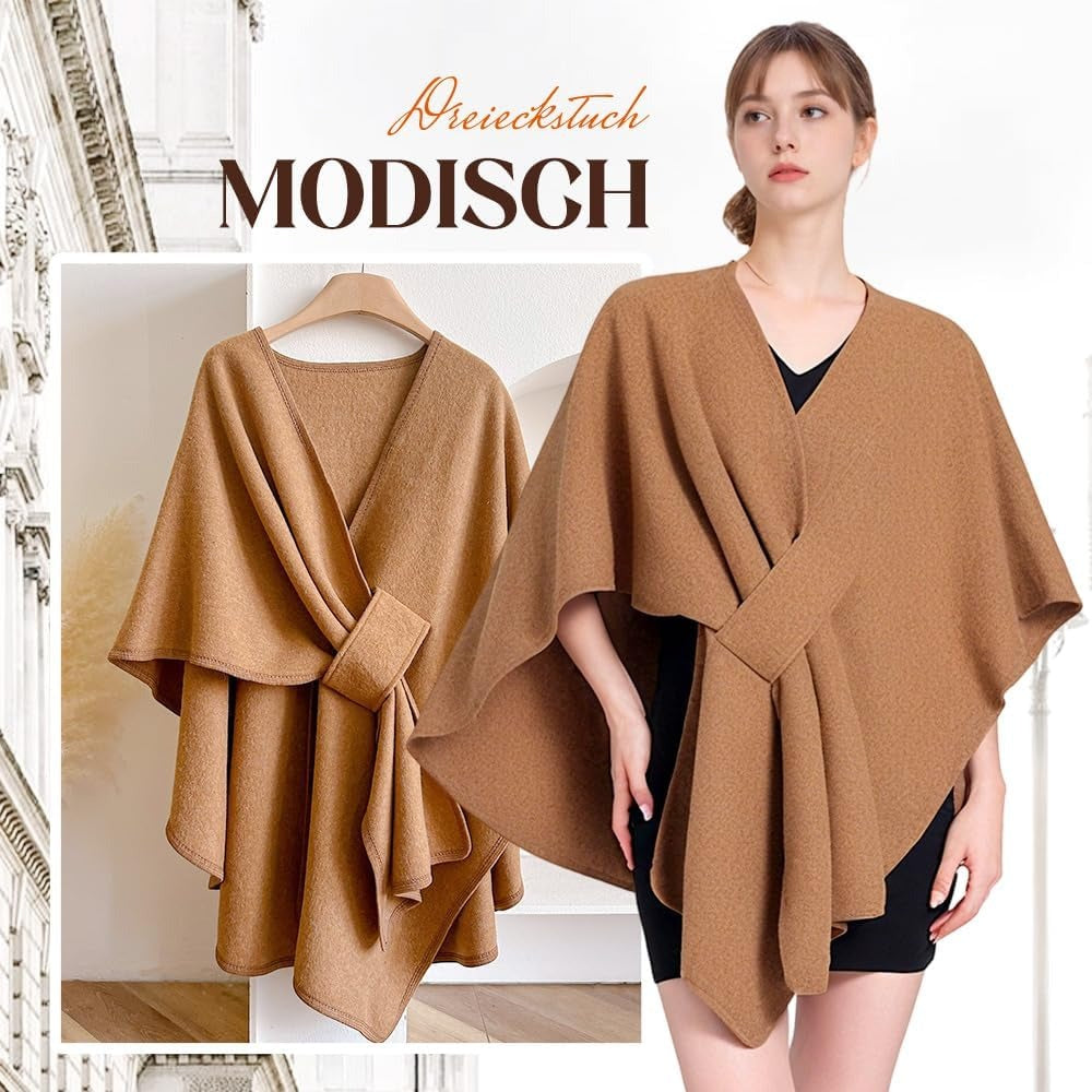 Elegant Wrap Shawl Soft Open Front Poncho Cape