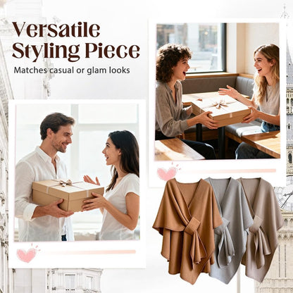 Elegant Wrap Shawl Soft Open Front Poncho Cape