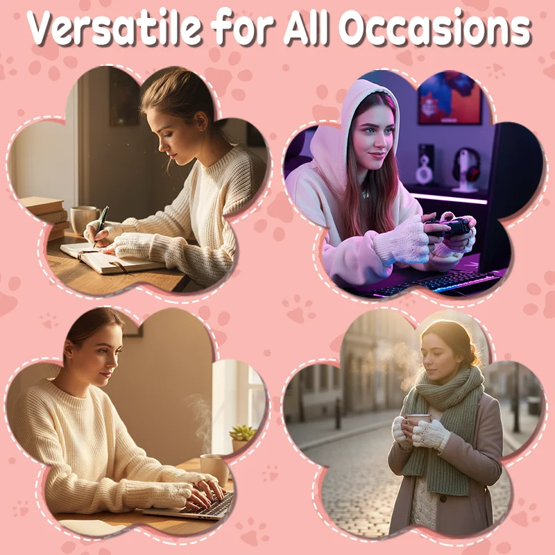 🐾Hand-Crocheted Cat Paw Mittens