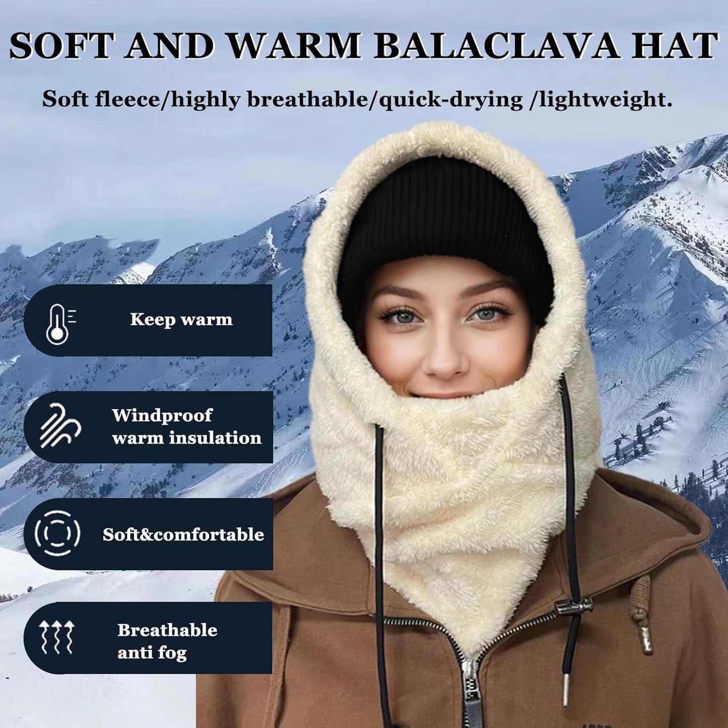 Unisex Balaclava Winter Wind-Resistant Hood Ski Mask
