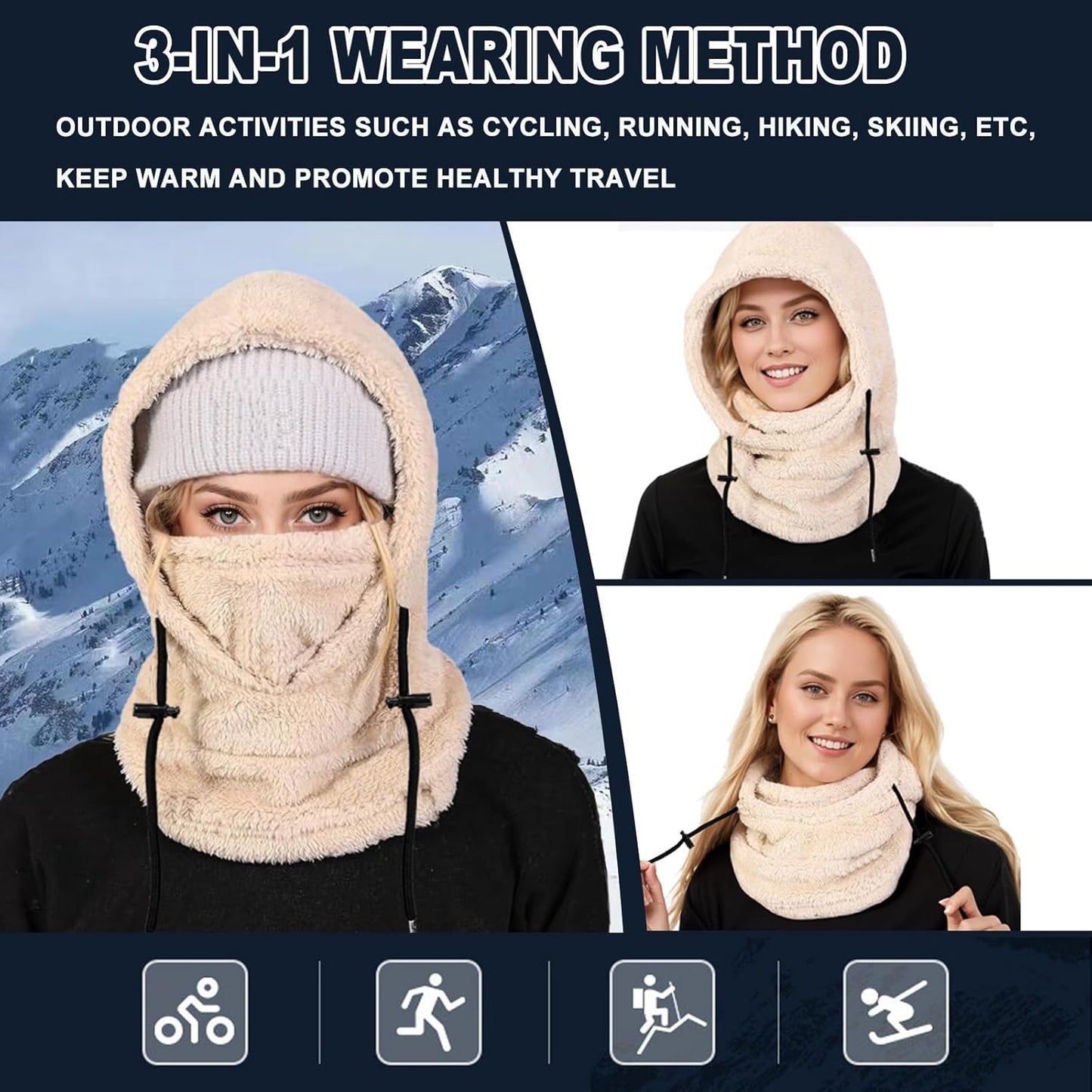 Unisex Balaclava Winter Wind-Resistant Hood Ski Mask