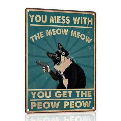 🐾 Funny Cat Retro Metal Sign