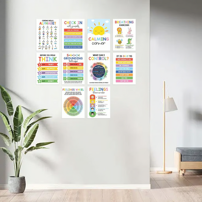 12Pcs Calming Corner Posters✨ – Soothe Emotions & Boost Calm!💖📚