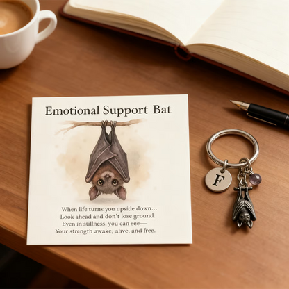 🔥LAST DAY 49% OFF - 🦇Emotional Support Bat Inspirational Keychain