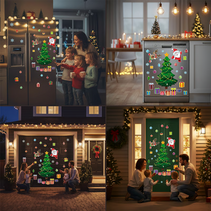 Christmas Themed DIY Magnetic Sticker Refrigerator Decorations
