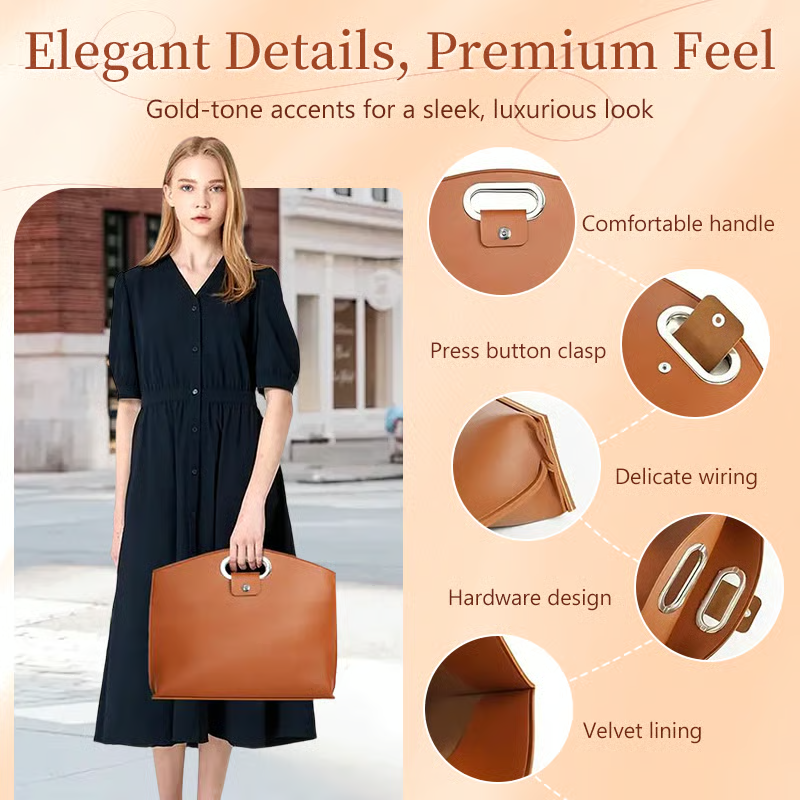 💼(2PCS SET) Laptop Waterproof Leather Bag for Women Handbag