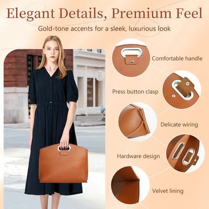 💼(2PCS SET) Laptop Waterproof Leather Bag for Women Handbag