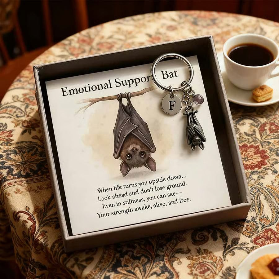 🔥LAST DAY 49% OFF - 🦇Emotional Support Bat Inspirational Keychain
