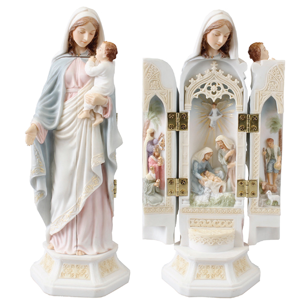 Virgin Mary Statue – Nativity Triptych