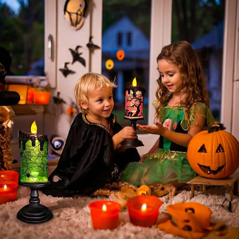 Halloween Snow Globe Flameless Candles Lamp