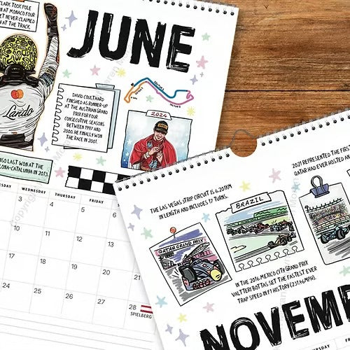 🔥LAST DAY 49% OFF - 🏎️📅F1 Scrapbook Race Calendar 2026 — The Ultimate Fan’s Race-Ready Wall Calendar