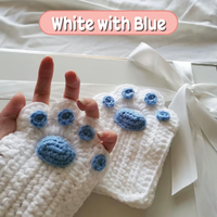 White with Blue