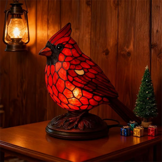 Hand-Painted Cardinal Bird Decorative Light