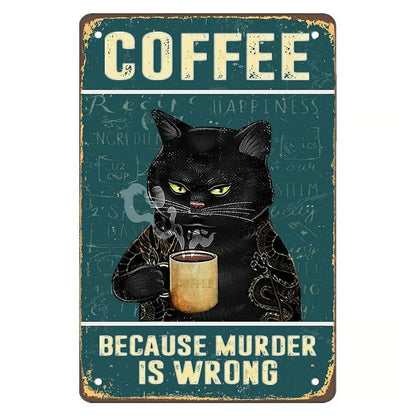 🐾 Funny Cat Retro Metal Sign