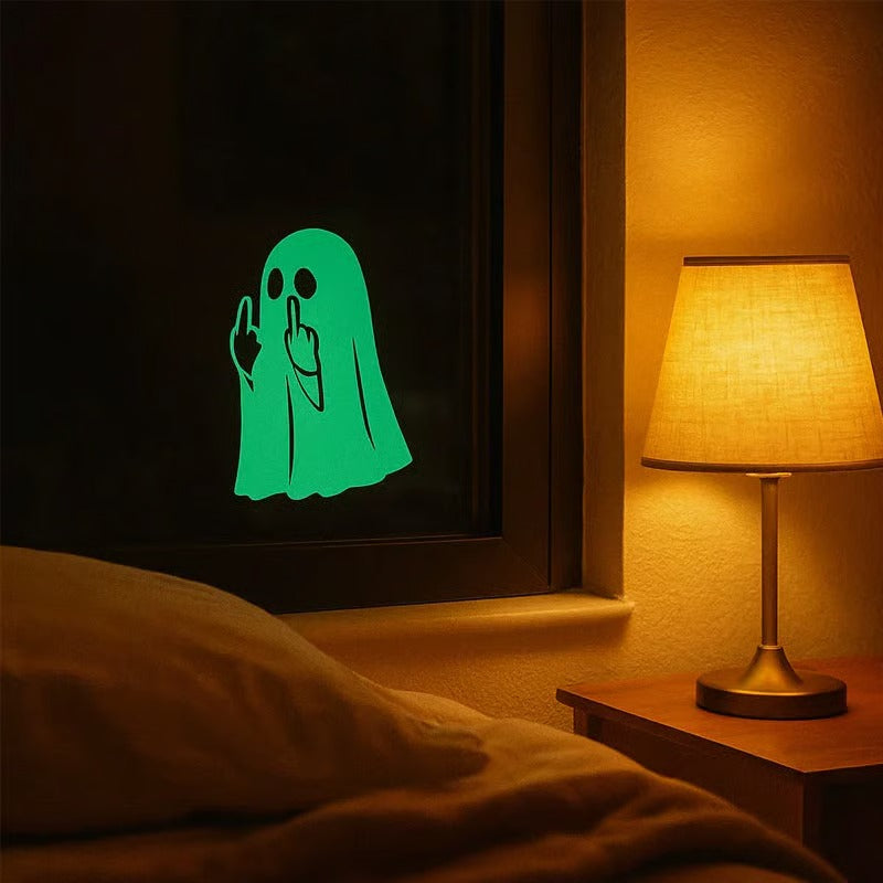 Glowing Ghost Middle Finger Sticker