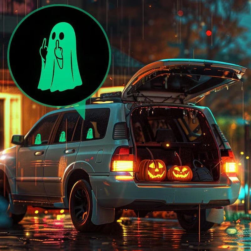 Glowing Ghost Middle Finger Sticker