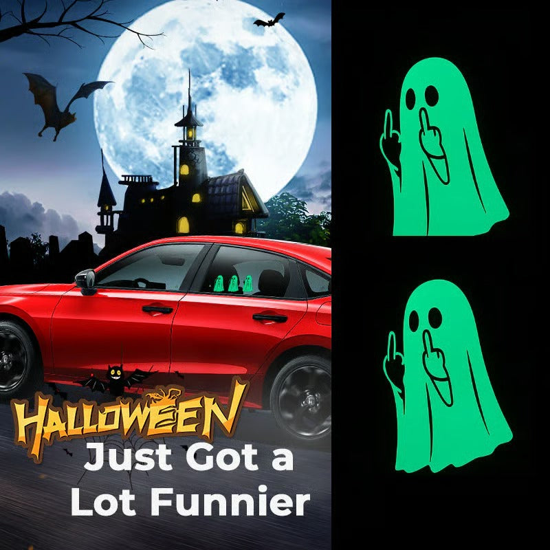 Glowing Ghost Middle Finger Sticker