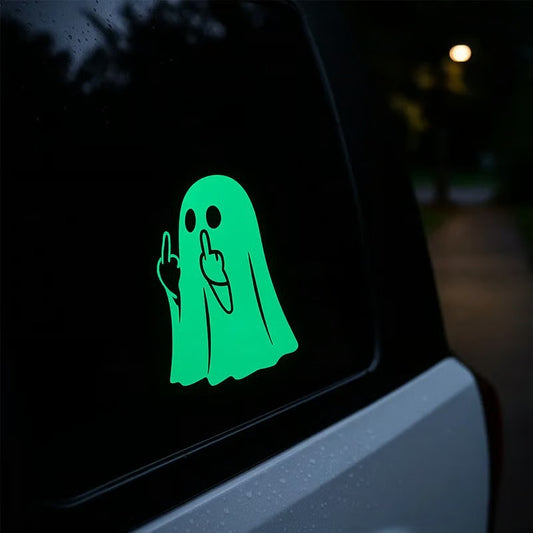 Glowing Ghost Middle Finger Sticker