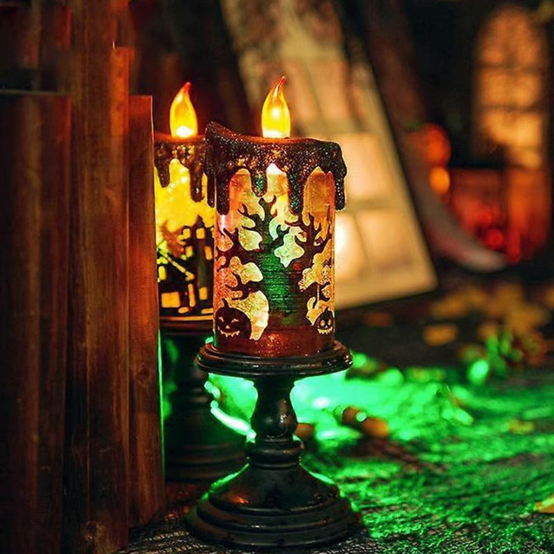 Halloween Snow Globe Flameless Candles Lamp