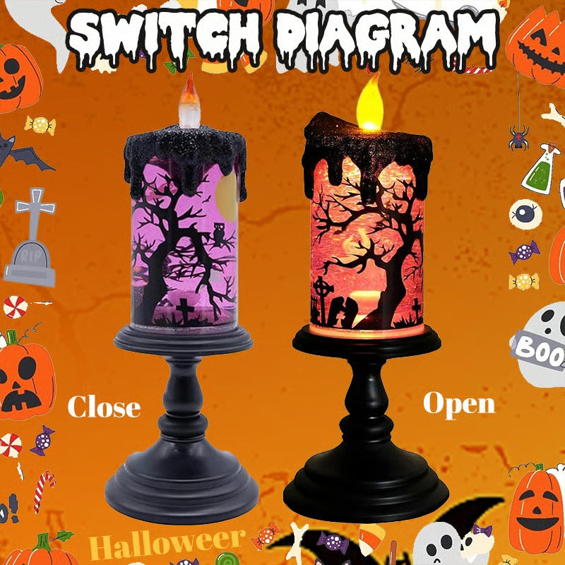 Halloween Snow Globe Flameless Candles Lamp