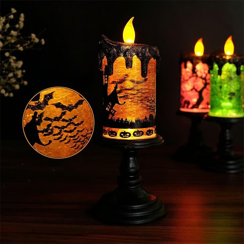 Halloween Snow Globe Flameless Candles Lamp