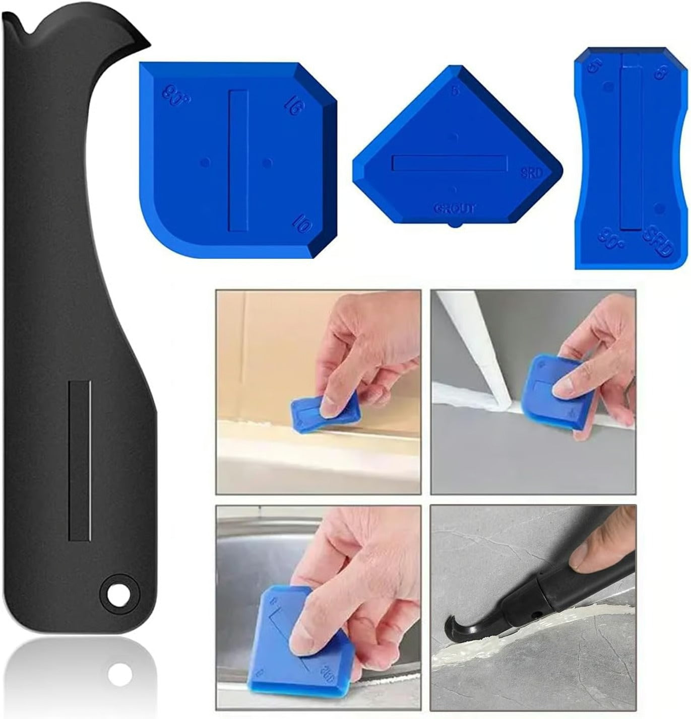 Silicone Caulking Tools 3 in 1 Grout Removal Tool