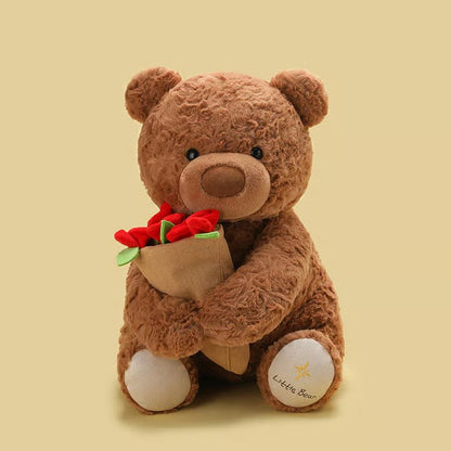 🌹Perfect Gift for Her🌹Cute Teddy Bear Plush Toy with Red Rose