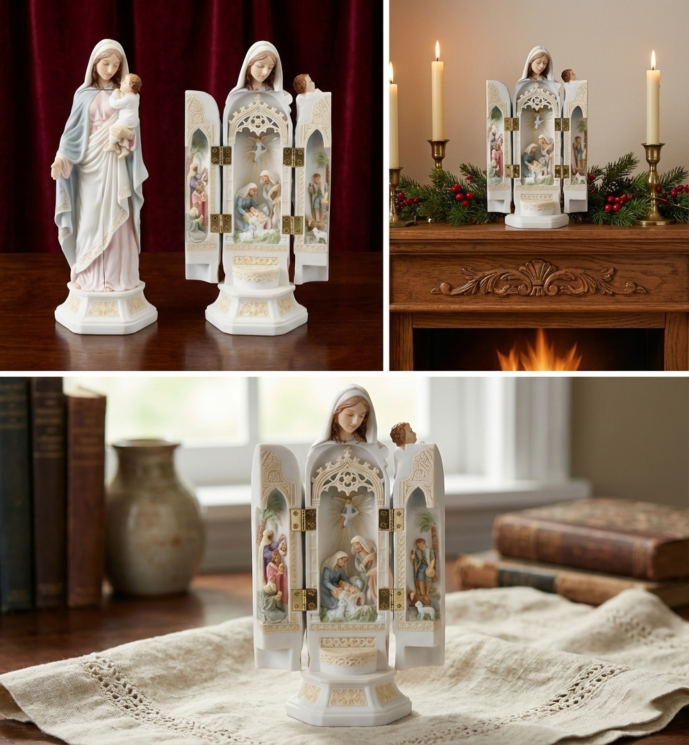 Virgin Mary Statue – Nativity Triptych