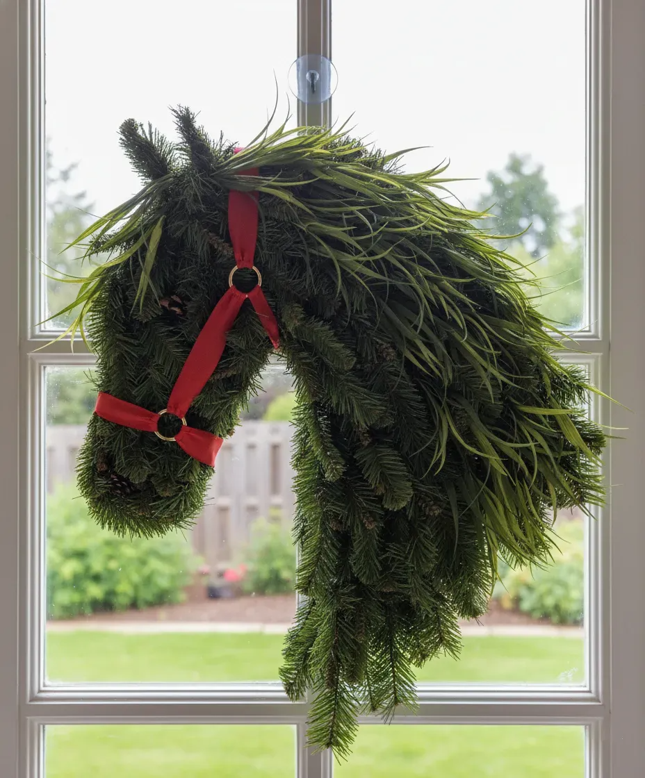 🎄Christmas Early Bird Sale - 49%OFF🐴Horse Head Wreath – Farmhouse Equestrian Door Decor✨