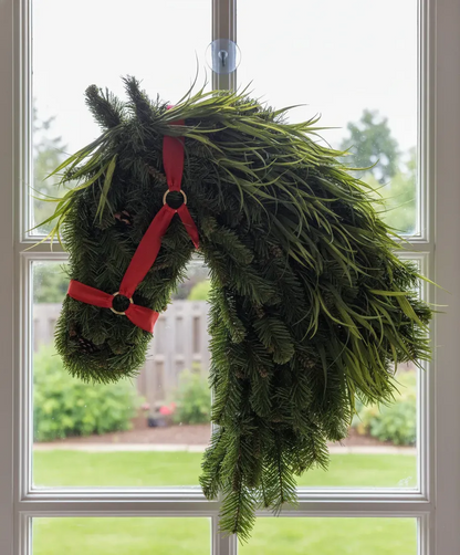🎄Christmas Early Bird Sale - 49%OFF🐴Horse Head Wreath – Farmhouse Equestrian Door Decor✨