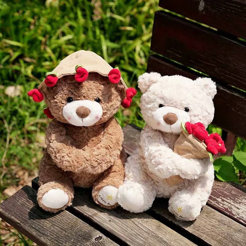 🌹Perfect Gift for Her🌹Cute Teddy Bear Plush Toy with Red Rose