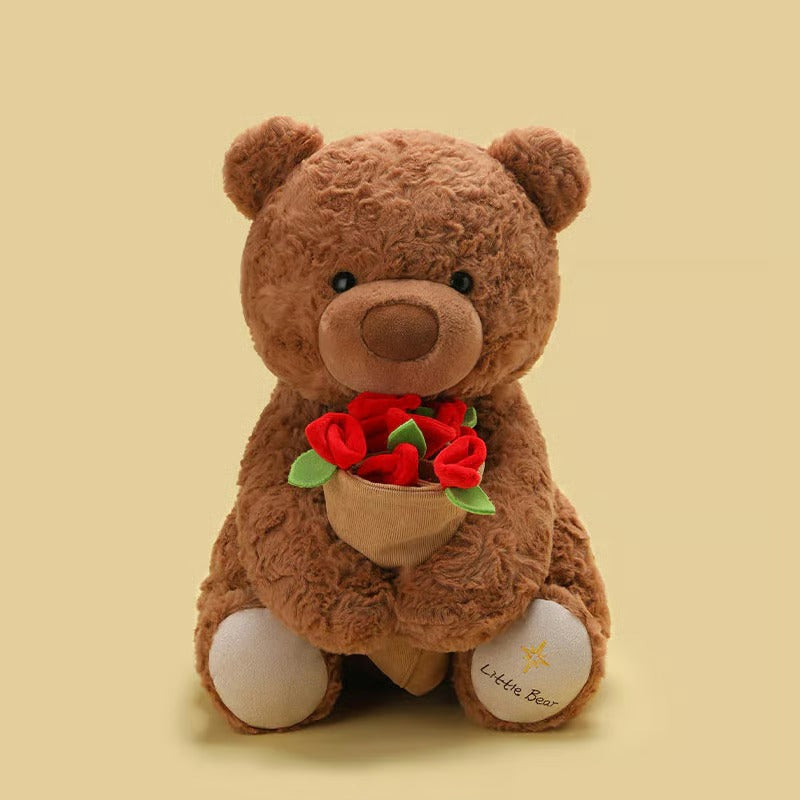 🌹Perfect Gift for Her🌹Cute Teddy Bear Plush Toy with Red Rose