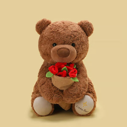 🌹Perfect Gift for Her🌹Cute Teddy Bear Plush Toy with Red Rose