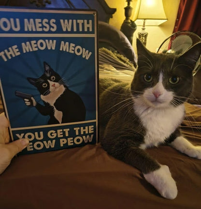 🐾 Funny Cat Retro Metal Sign