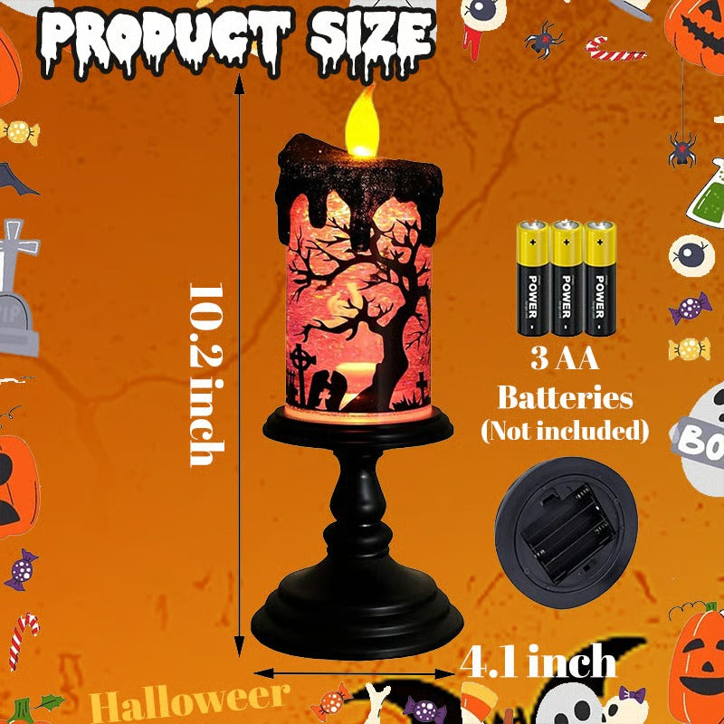 Halloween Snow Globe Flameless Candles Lamp