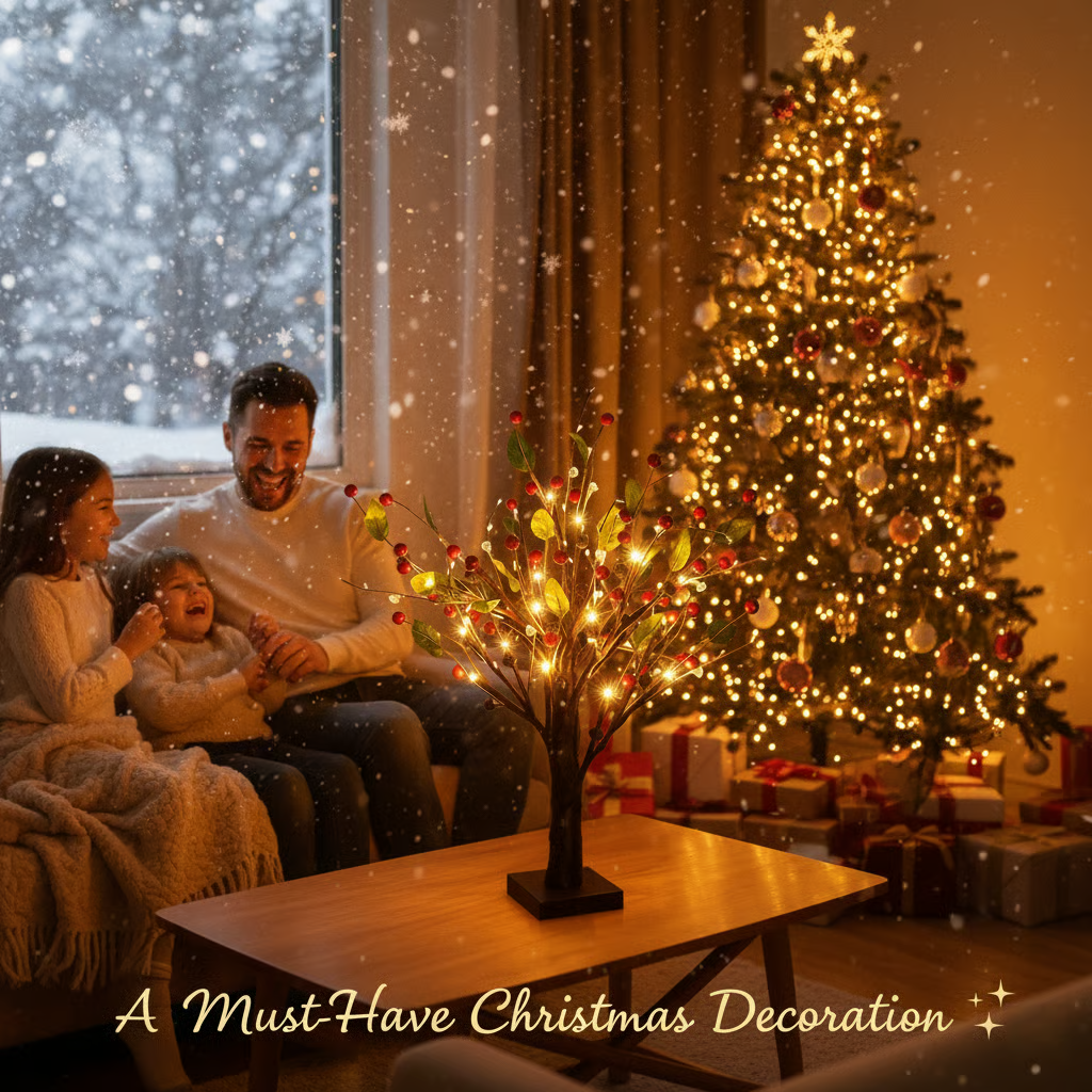 Christmas LED Red Berry Tree Lights