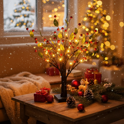 Christmas LED Red Berry Tree Lights