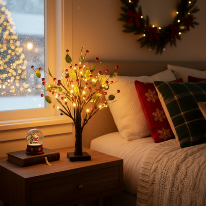 Christmas LED Red Berry Tree Lights