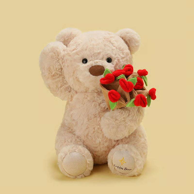🌹Perfect Gift for Her🌹Cute Teddy Bear Plush Toy with Red Rose