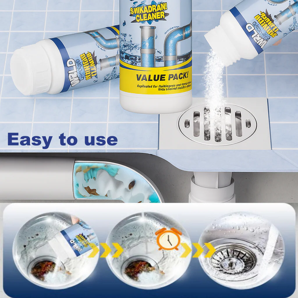 All-Purpose Drain Cleaner: safe, non-toxic & instantly unclogs pipes