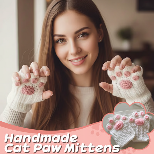 🐾Hand-Crocheted Cat Paw Mittens